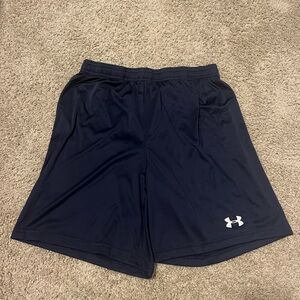 Under Armour Men's Navy Blue Athletic Shorts Size: Large (no pockets)